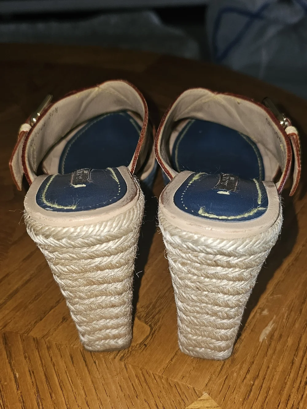 Louis Vuitton Denim Wedge Sandals - Picture 2 of 9
